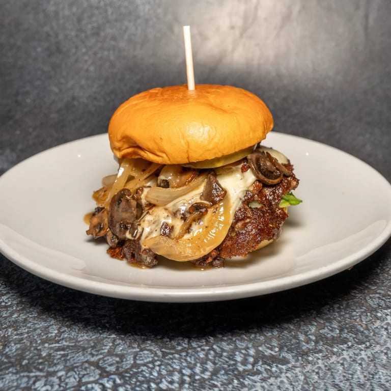 Indulge in Our Swiss Burger