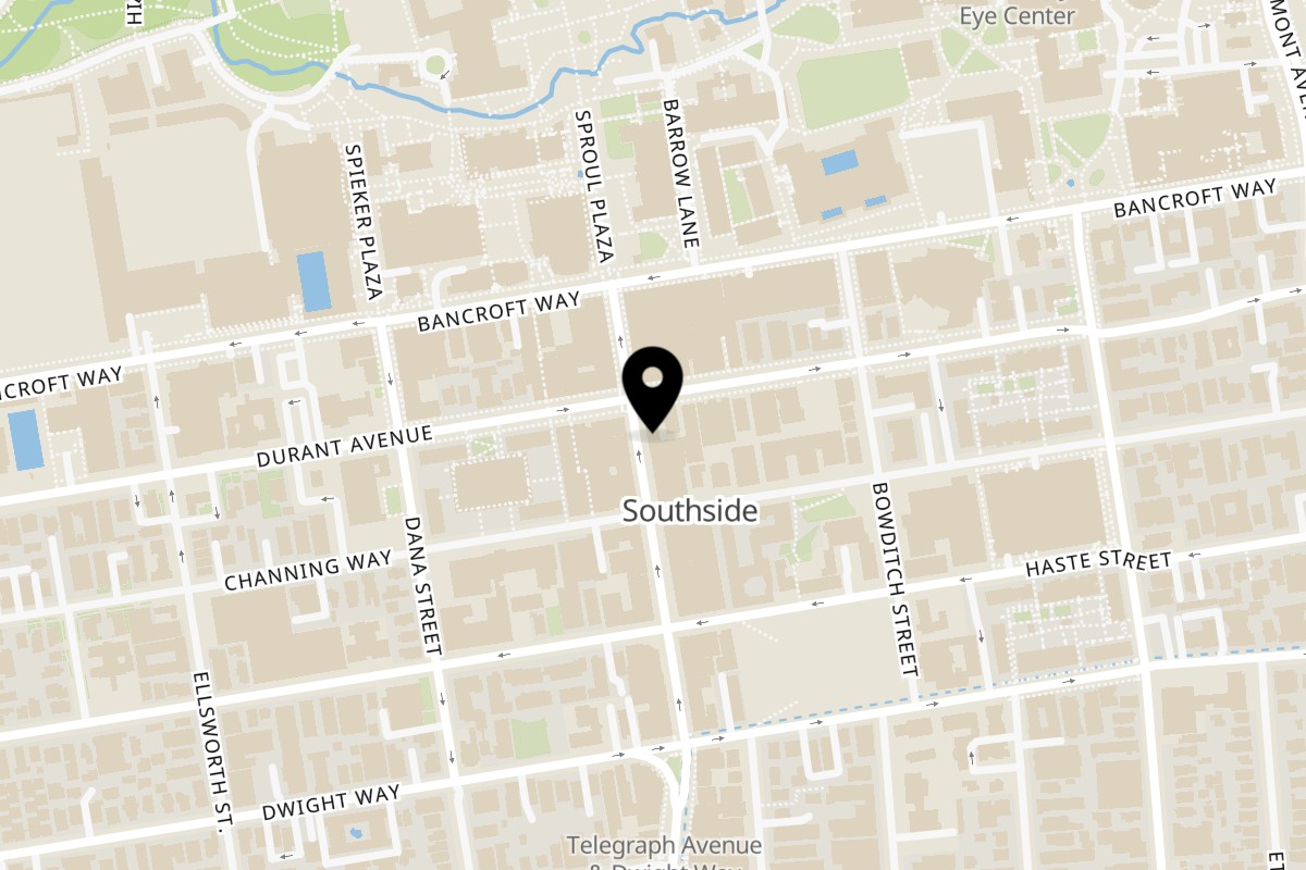 Map showing the location of Cali's Sports Bar & Kitchen on 2367 Telegraph Ave in Berkeley